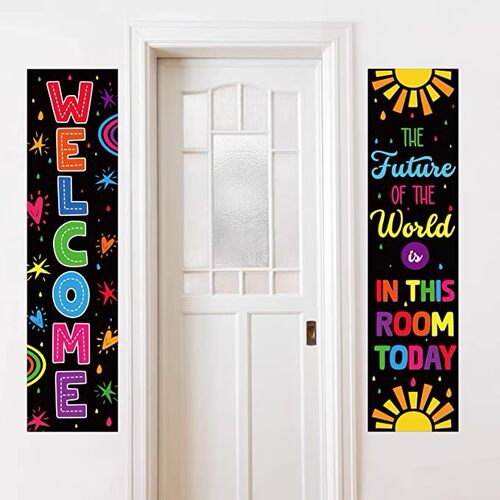 welcome国际学校开学欢迎装饰画