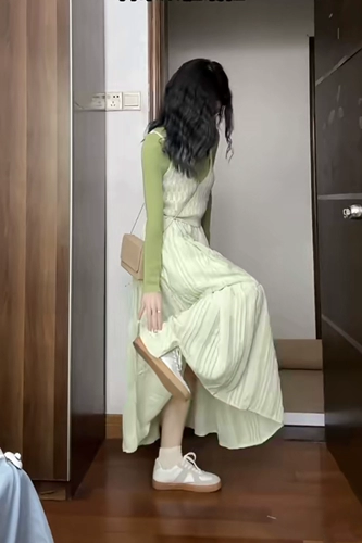 Мятный зеленый модный комплект, городской стиль, изысканный стиль