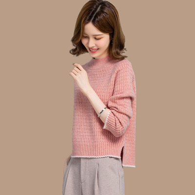 小个子高腰半高领洋气打底毛衣女