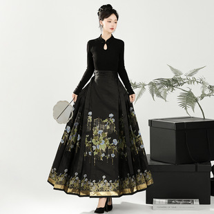 马面裙 日常长款 清仓原创设计花间诉汉服女中国风改良汉元 素新中式