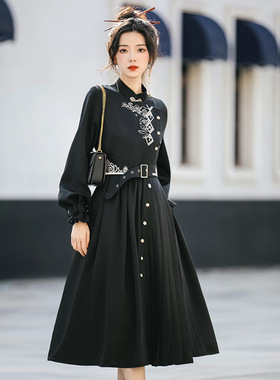 原创玄虚明制汉服女款中国风改良裙比甲连衣裙汉元素8490