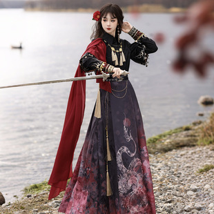 原创设计【炎龙引】改良汉服新中式汉服女日常绣花长袖上衣马面裙