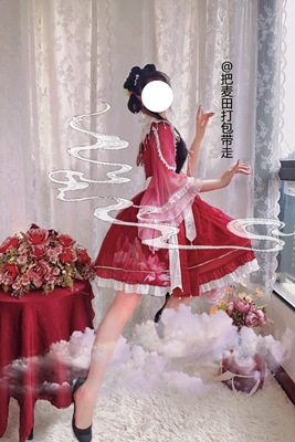 白菜lolita立领汉元素云肩长袖op