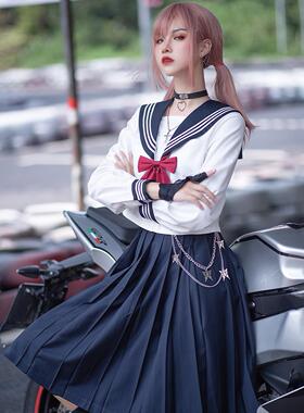 原创星宿基础款JK制服裙正统水手服学院风长裙女6309