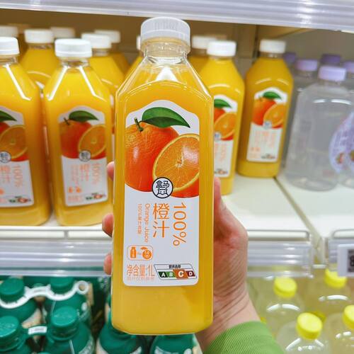 盒马代购100%橙汁1L瓶装酸甜自然怡人果香四溢口感醇正鲜果压榨汁