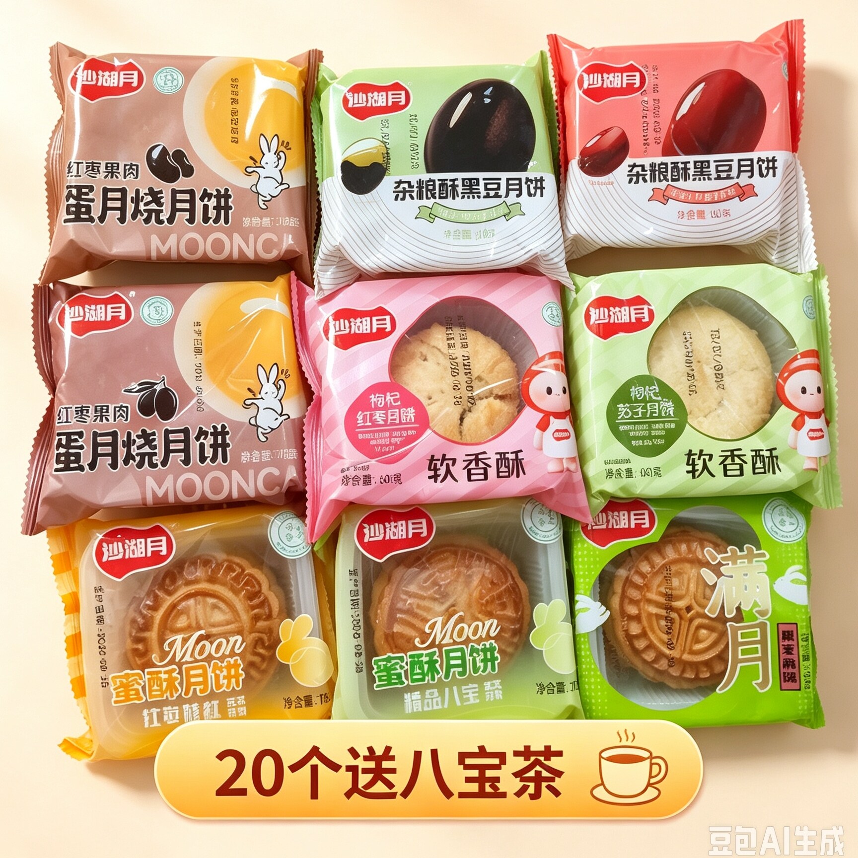 宁夏清真月饼老苗 子琪 沙湖月月饼