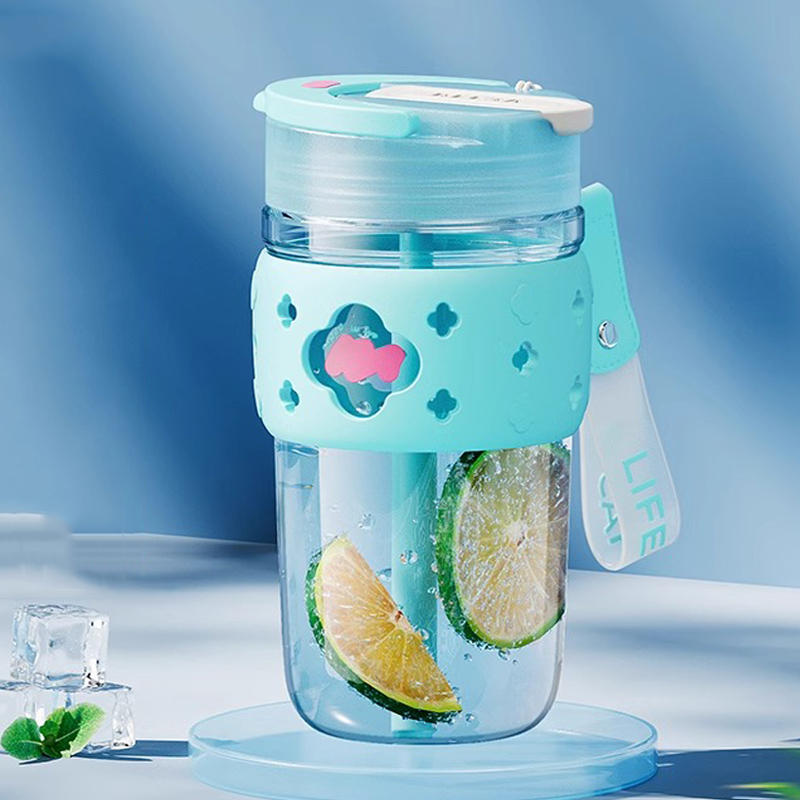 物生物玻璃杯女生双饮吸管水杯便携可爱泡茶水分离新款2025杯子