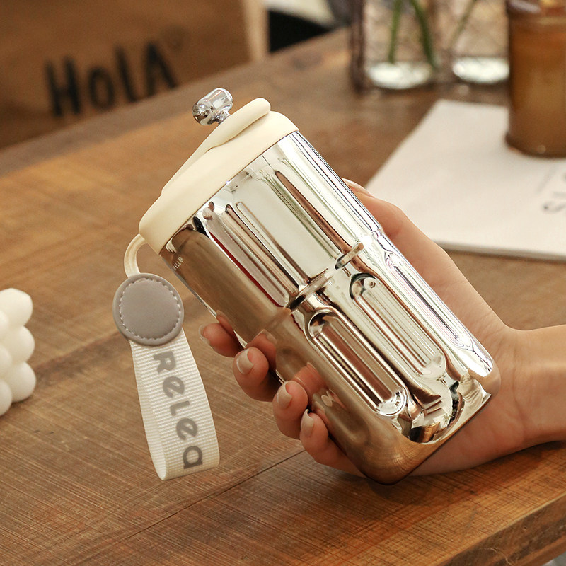 物生物智能保温杯女生高颜值高级感水杯子便携式陶瓷内胆咖啡新款