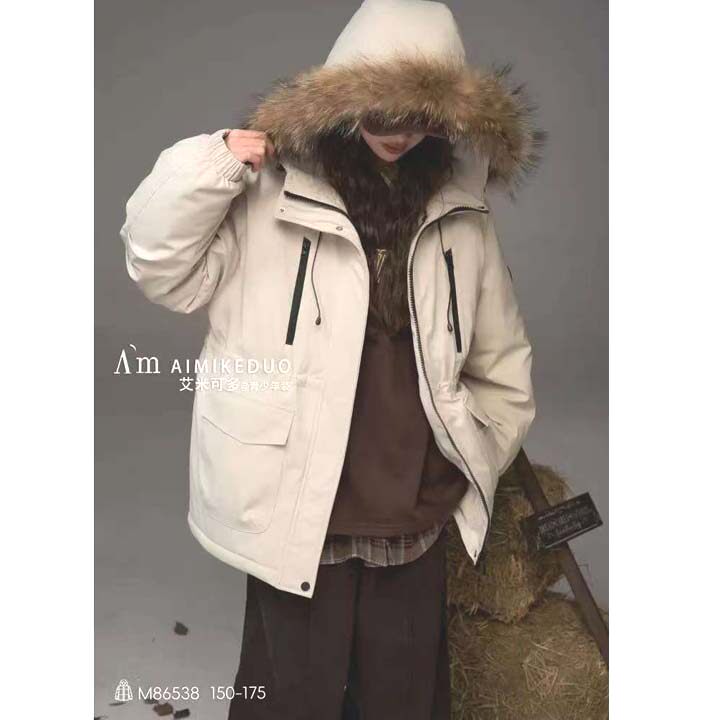 2025冬装新款艾米可多童装男女童加厚派克棉服儿童中长款棉衣外套