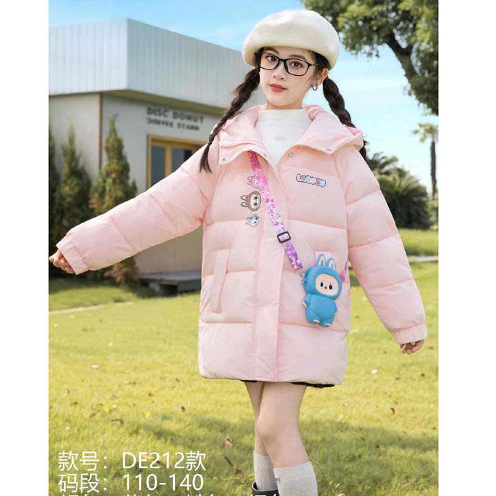 2025冬装新款钧太阳童装女童棉衣羊绒服外套儿童加厚中长款棉服潮