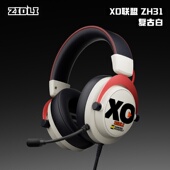 ZIDLI磁动力耳机ZH31网吧游戏有线头戴式 听身辨位USB7.1降噪红黑