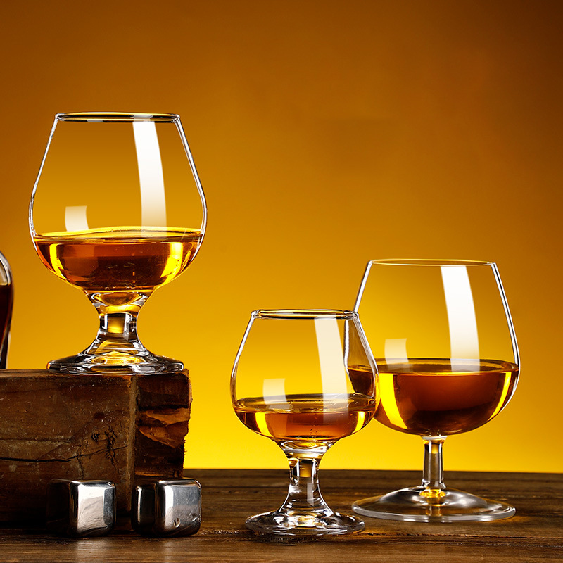 玻璃威士忌洋酒杯套装小号白兰地矮脚高脚红酒杯精酿啤酒杯子家用