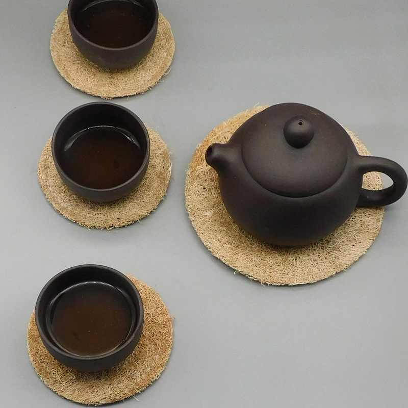 功夫茶丝瓜络隔热杯垫紫砂壶垫天然藤编茶壶托干泡茶垫茶道配件