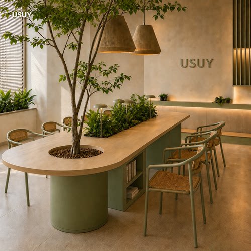 USUY商用简约椭圆卡座咖啡厅