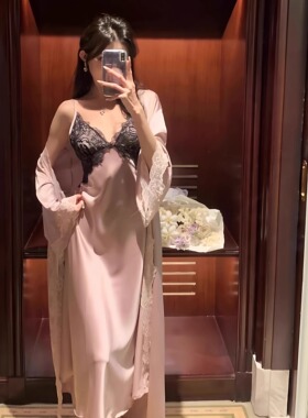 法式真丝性感吊带睡裙带胸垫新款轻奢高级感纯欲风桑蚕丝睡衣套装