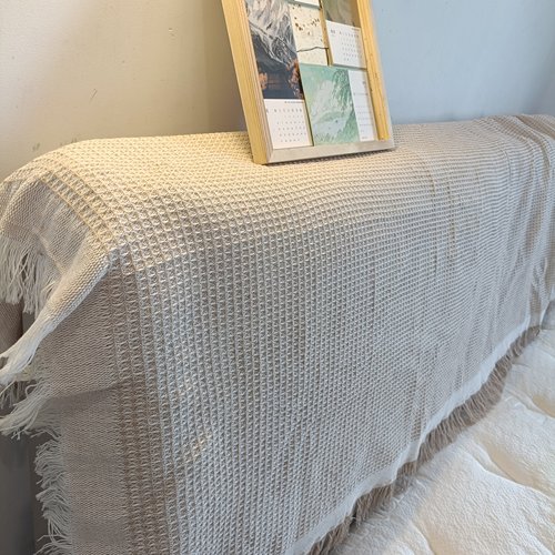 简约棉床头罩布艺盖巾防尘保护罩