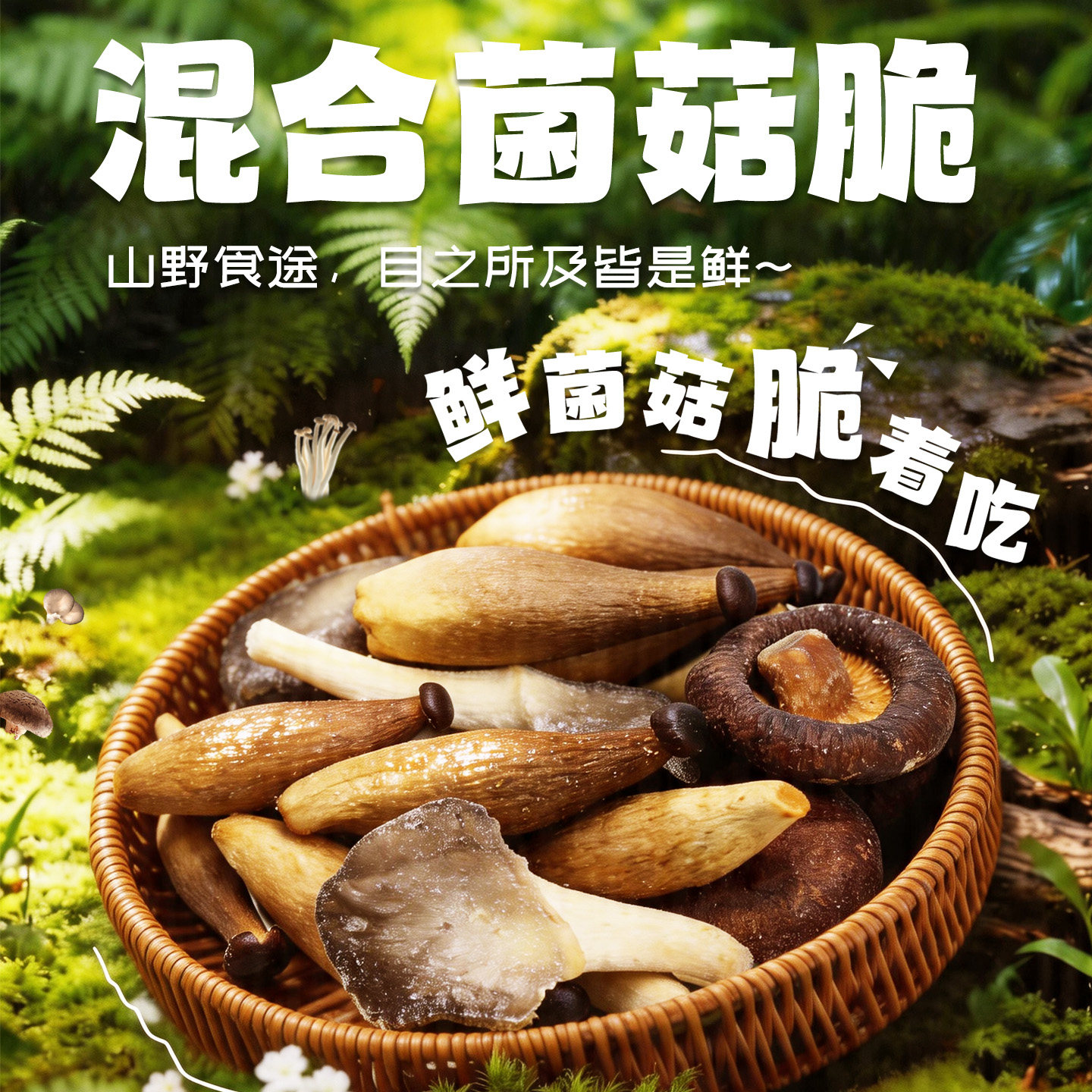 混合菌菇脆片香菇鹿茸蘑菇干黑松露无脱水果蔬菜秋葵添加官方正品