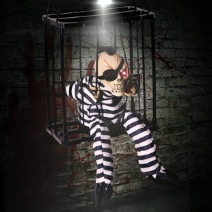 万圣节声控囚犯挂鬼酒吧主题恐怖吓人装饰道具鬼屋带声音鬼道具