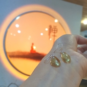 设计师款 皆婵® 予月 天然随形水滴黄水晶S925银耳环女现货