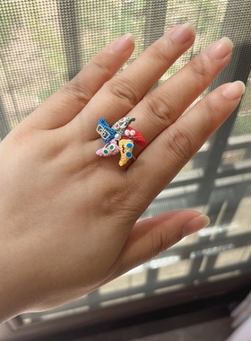 童年回忆系列可调节大小开口戒指