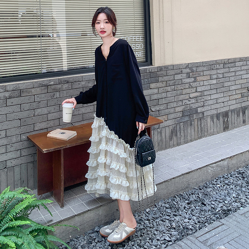，撞色拼接连衣裙2D120-Q9711-P135-K198,女装连衣裙,2D120