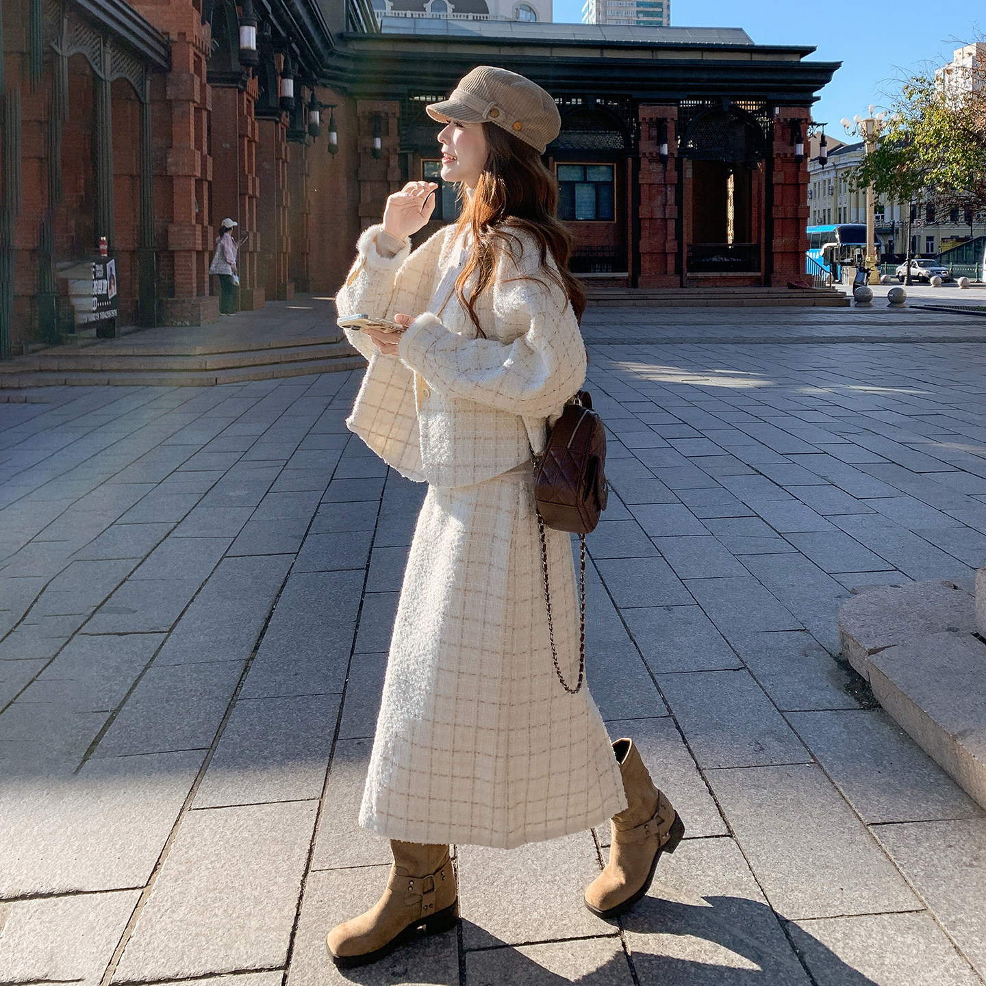 夹棉加厚），小香风套装2D120-TZ111-P195-K298（面料30%羊毛,女装套装/套裙,2D120