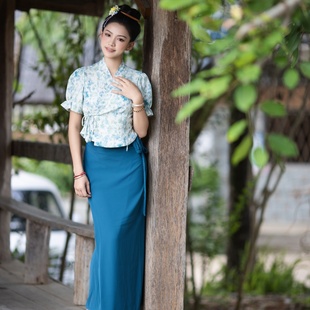 沙芭利 傣族日常便装女夏轻薄透气亲子装母女套装 西双版纳旅拍