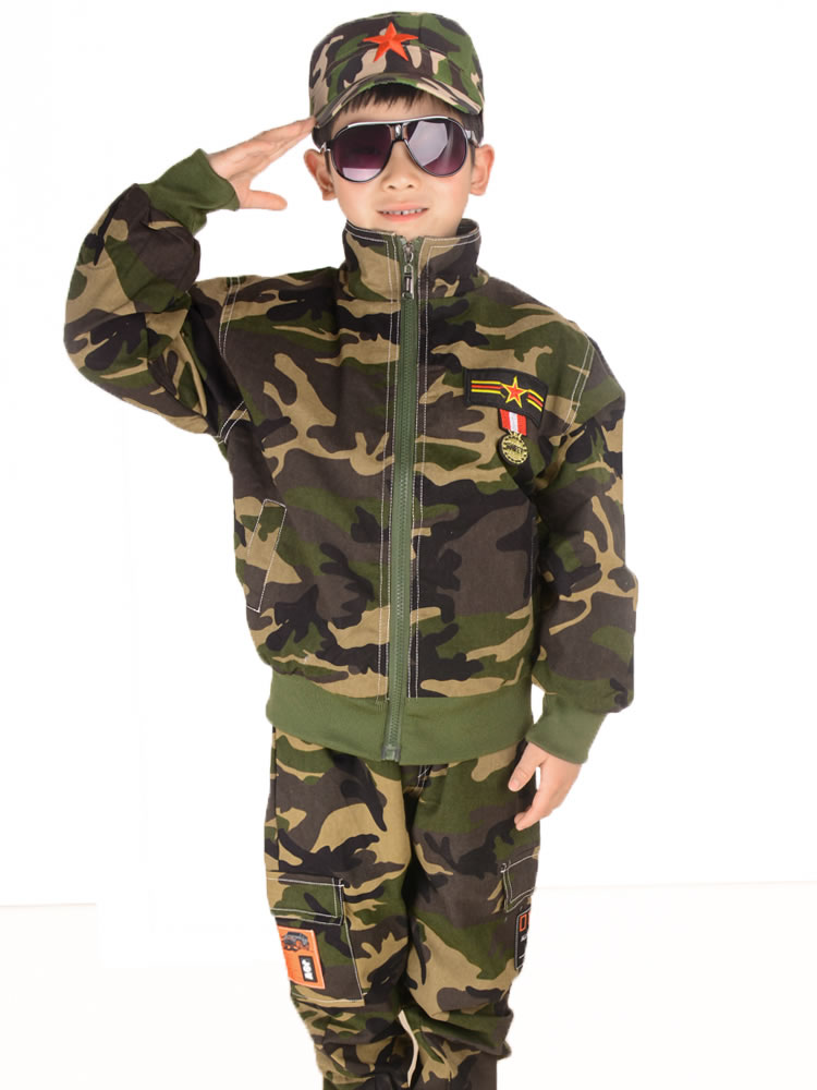 儿童纯棉迷彩服套装 外套男童春装特种兵小孩军训春秋军服男服装