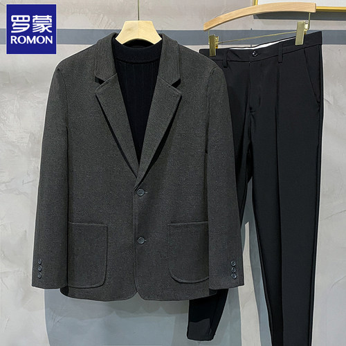 罗蒙商务休闲冬季西服外套宽松