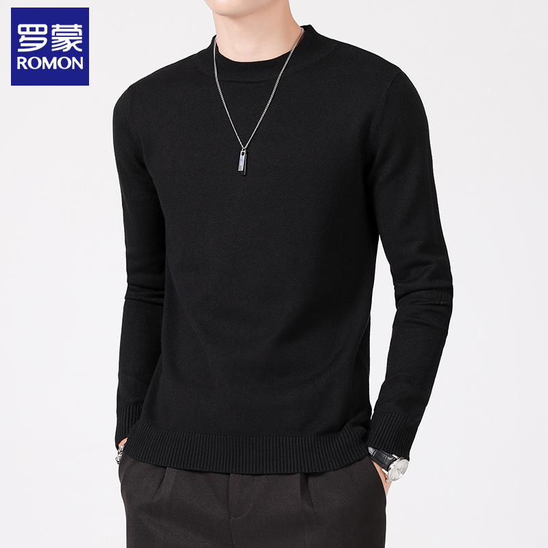 罗蒙毛衣针织衫圆领打底衫