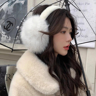 -3 POINT%-白色软萌可爱大号毛绒耳捂子保暖护耳女耳套耳暖套