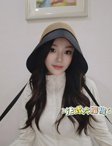 大檐水桶帽子女夏季遮脸防晒帽防紫外线渔夫帽出游草帽