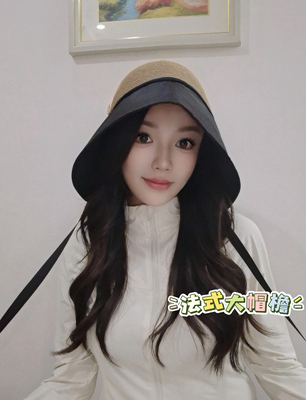 大檐水桶帽子女夏季遮脸防晒帽防紫外线渔夫帽出游草帽