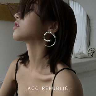 原创螺旋耳环小众气质百搭轻奢耳饰设计感扭曲个性 ACC REPUBLIC
