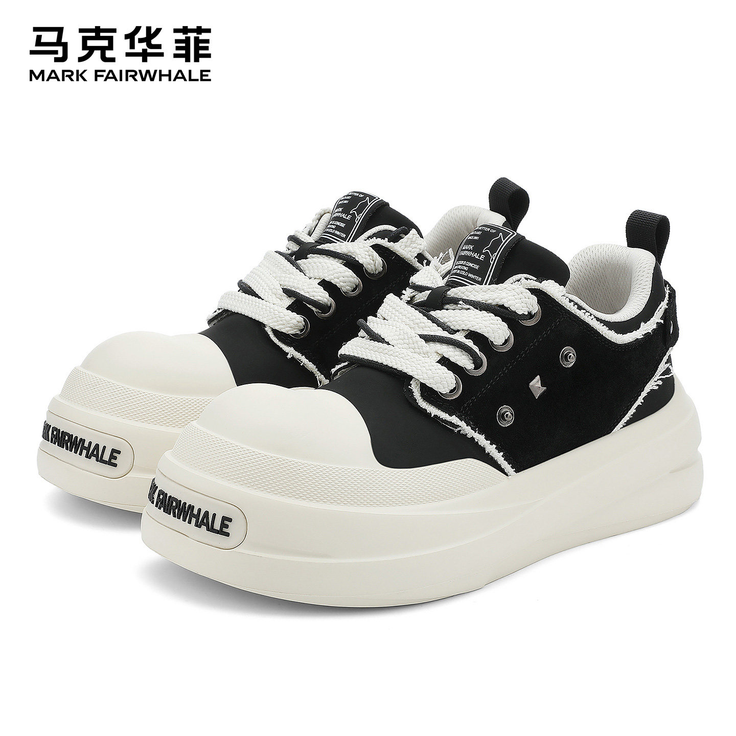 马克华菲板鞋男款2025新款男士大头鞋增高厚底德比鞋休闲鞋子男鞋