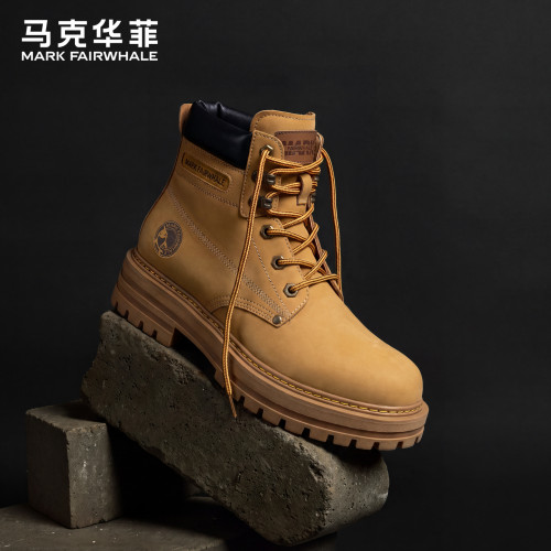 马克华菲复古马丁靴潮流大黄靴男