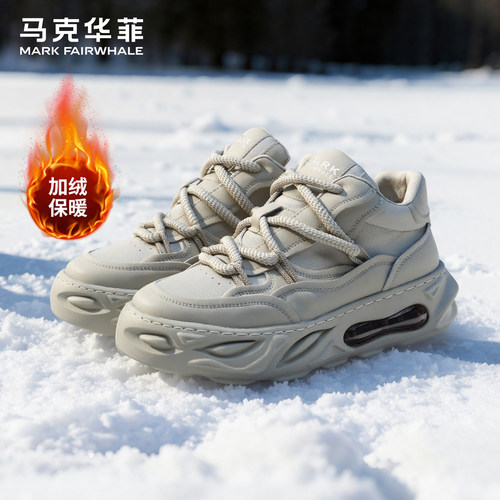 马克华菲冬季雪地靴加绒保暖男鞋