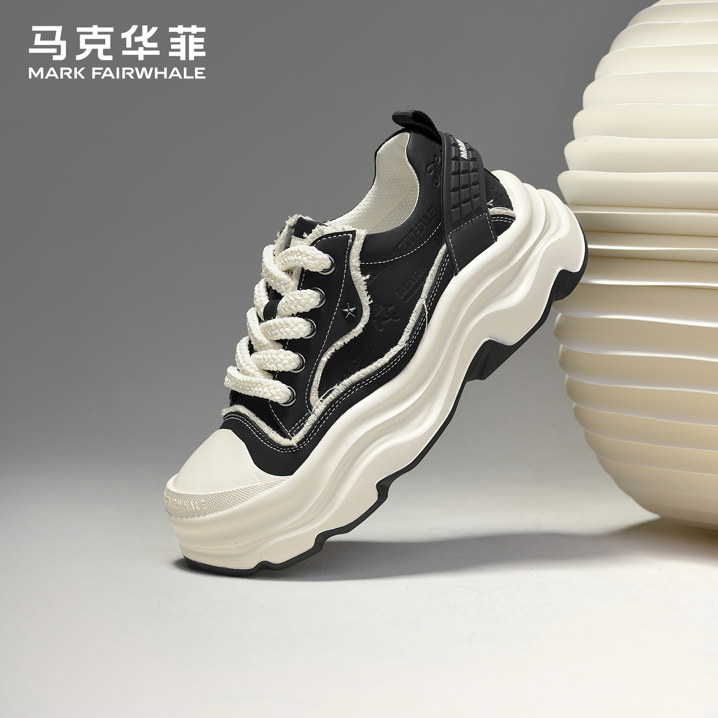 马克华菲秋季男士帆布板鞋增高