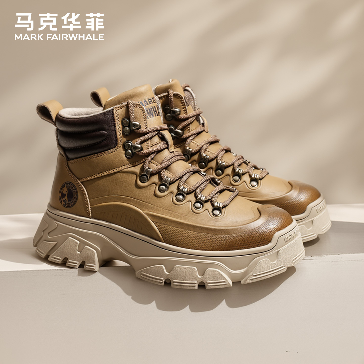 马克华菲增高马丁靴耐磨登山男靴