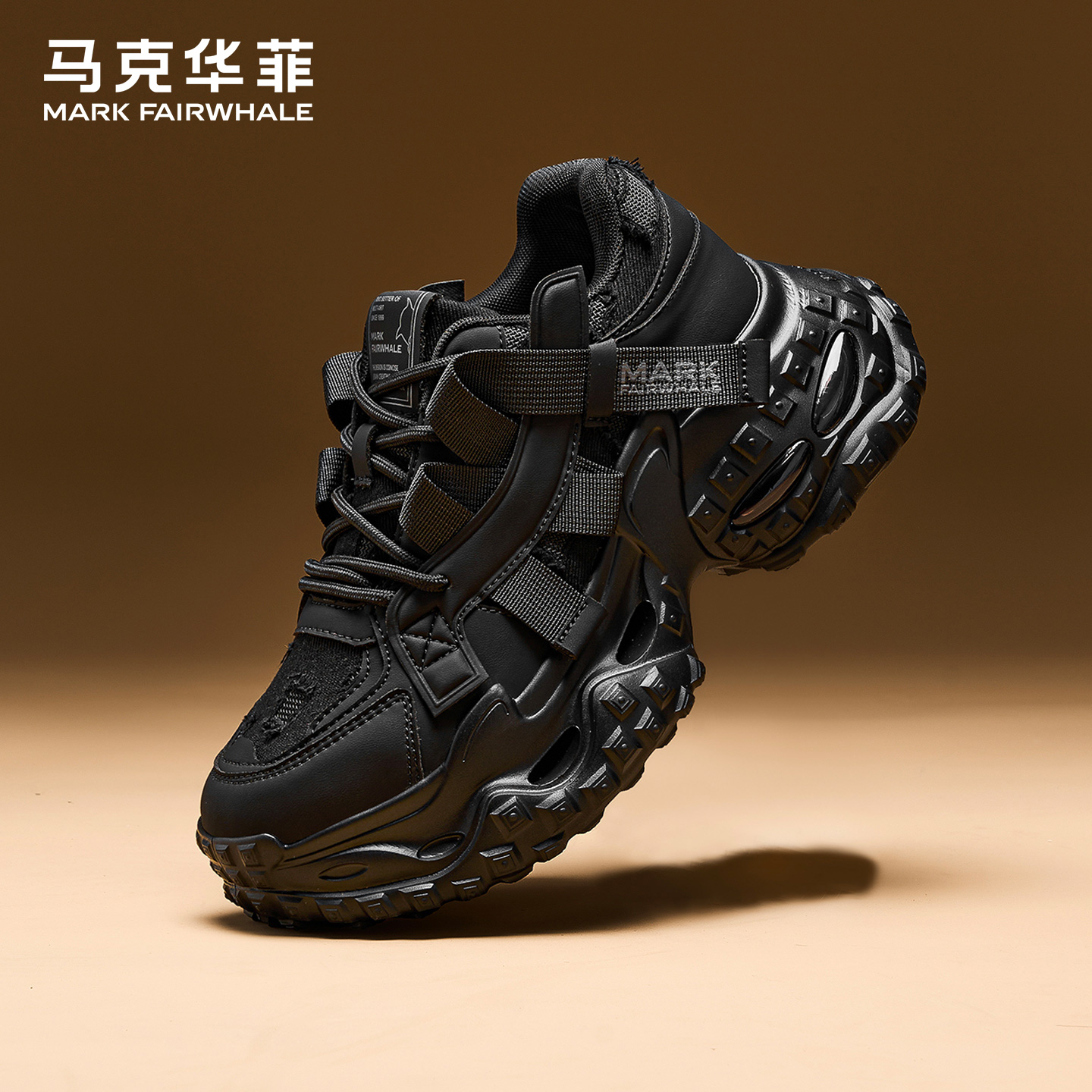 马克华菲男鞋2025新款增高老爹鞋