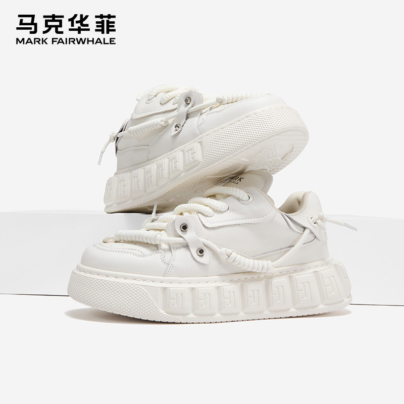 马克华菲男鞋春季厚底增高面包鞋男运动休闲小白板鞋百搭爆款潮鞋