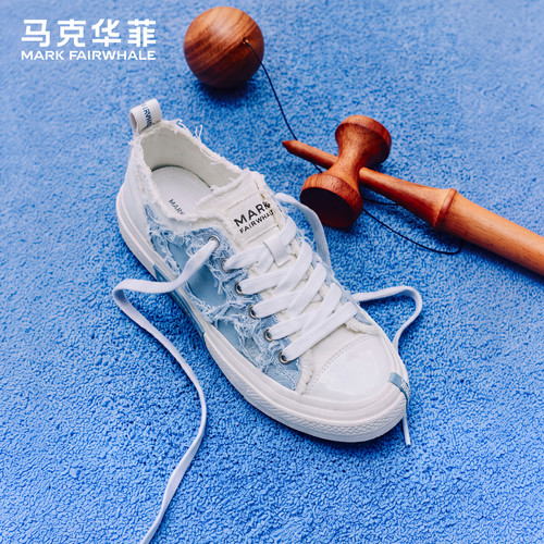 马克华菲休闲透气帆布鞋男士板鞋