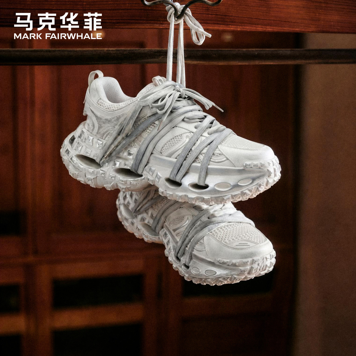 马克华菲情侣做旧轮胎鞋增高潮鞋