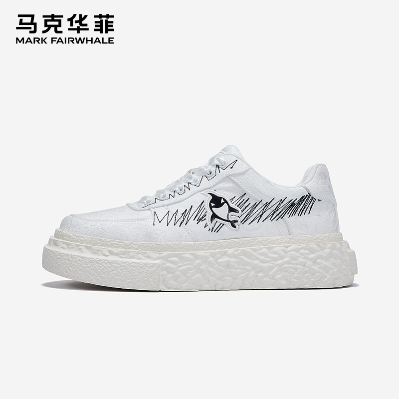 马克华菲透气厚底板鞋韩版小白鞋