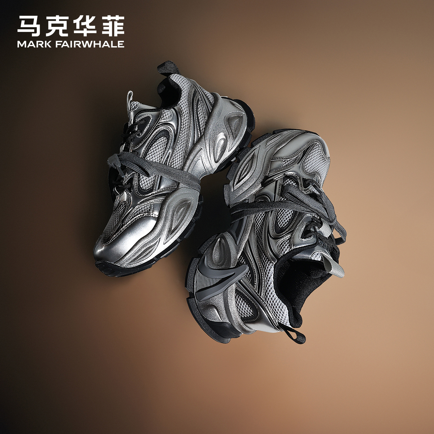 马克华菲休闲男鞋潮流厚底老爹鞋