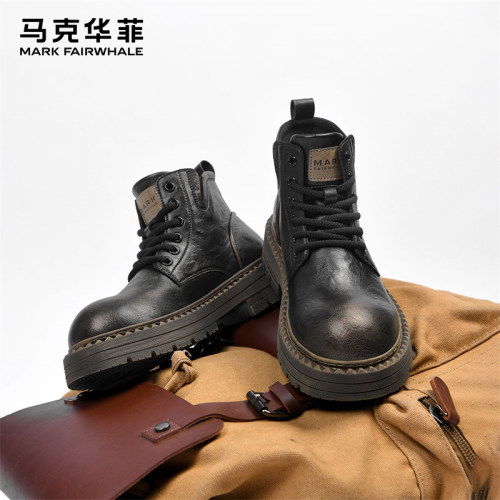 马克华菲马丁靴男新款男鞋靴子