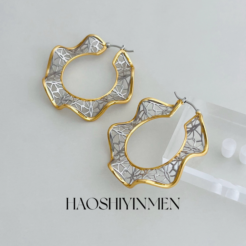 设计师款S925纯银镀铑金镂空编织波浪款耳扣小众设计感耳饰,饰品/流行首饰/时尚饰品新,银饰耳饰,淘宝优惠券,粉丝福利购,淘宝优惠卷