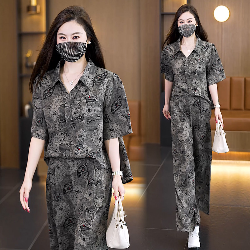 大码女装2026夏季新款套装胖妹妹洋气时尚减龄宽松遮肉显瘦两件套