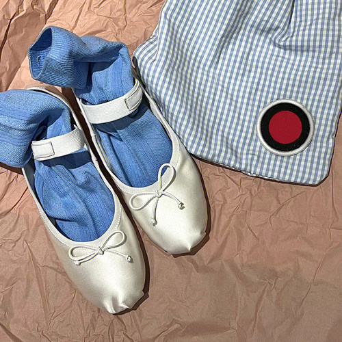 （DRLMIVUOR）原工厂供货芭蕾鞋miu家芭蕾舞鞋平底缎面羊皮蝴蝶结