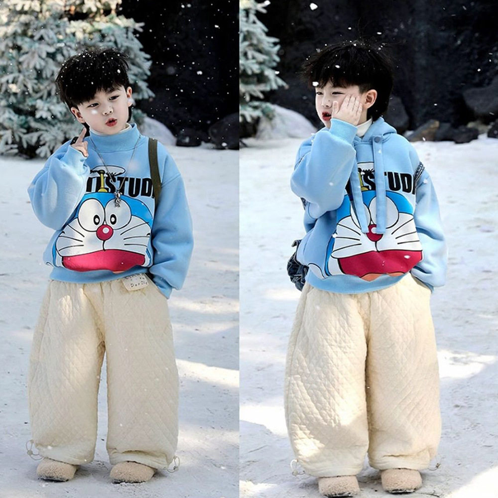 男童秋冬洋气卡通加绒卫衣套装2026新款中小童潮牌简约棉裤两件套,童装/婴儿装/亲子装,儿童运动套装,淘宝优惠券,粉丝福利购,淘宝优惠卷